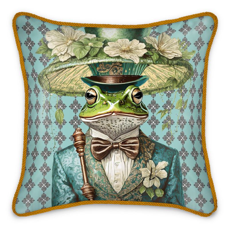 FANCY DANDY FROGS Silk Pillow - Frog #1