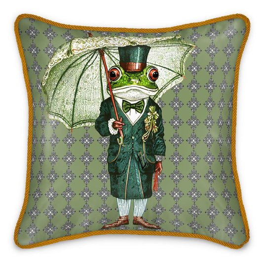 FANCY DANDY FROGS Silk Pillow - Frog #4