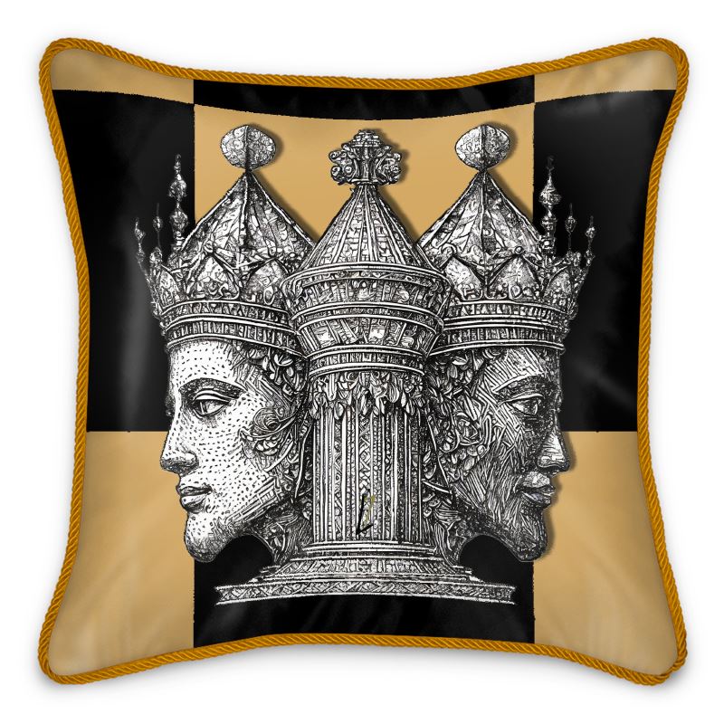 CHECKMATE "The King" Double Sided Silk Pillow