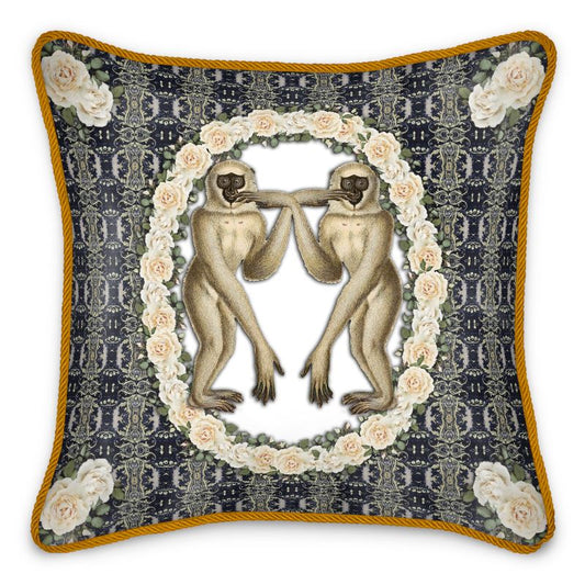 MONKEY MAYHEM Double Sided Silk Pillow