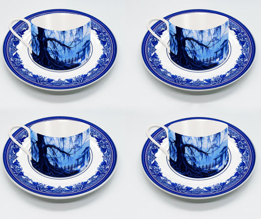 BLUE WILLOW Cup and Saucer