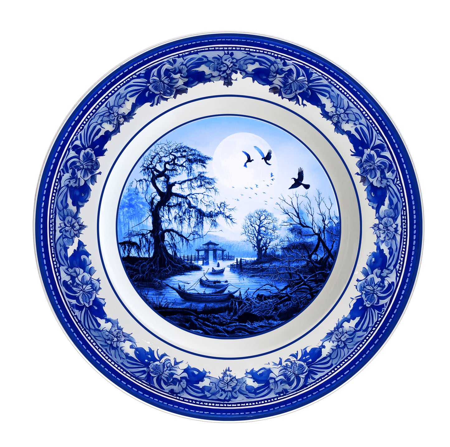 BLUE WILLOW Round Fine China Serving Plate