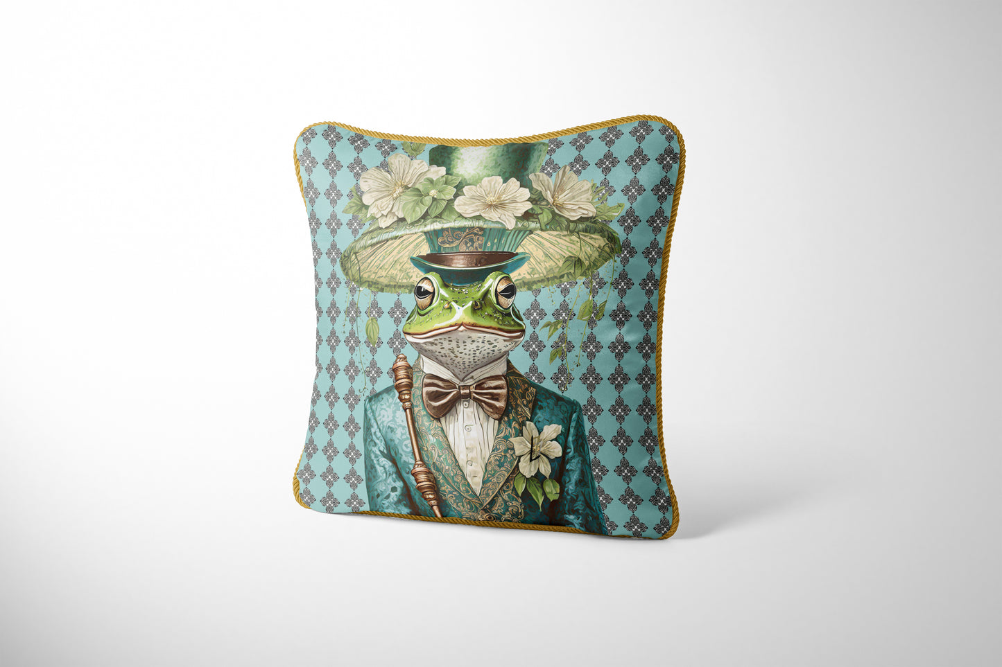 FANCY DANDY FROGS Silk Pillow - Frog #1