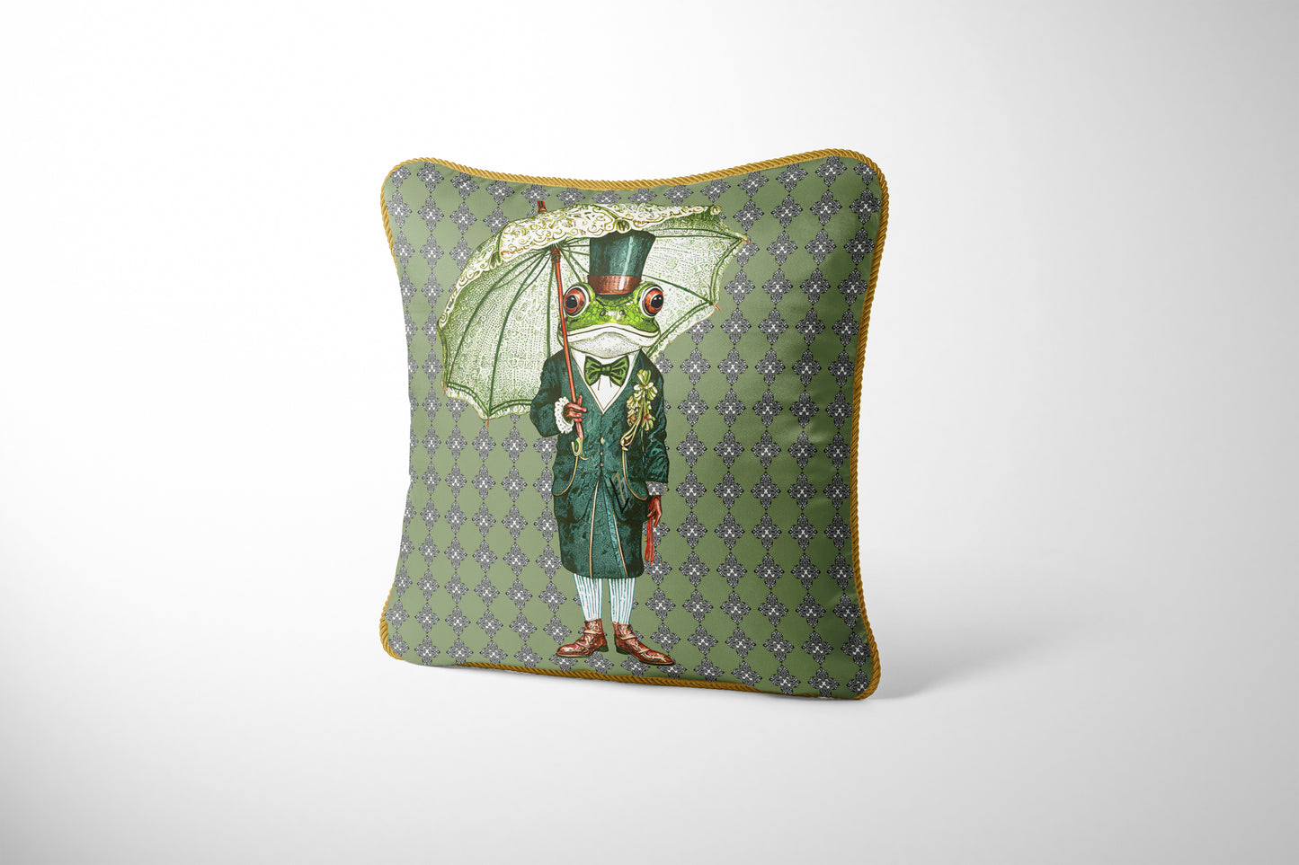 FANCY DANDY FROGS Silk Pillow - Frog #4