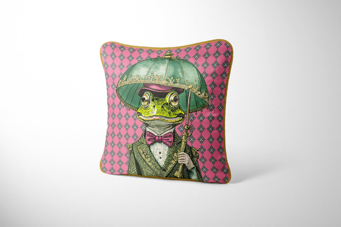 FANCY DANDY FROGS Silk Pillow - Frog #3