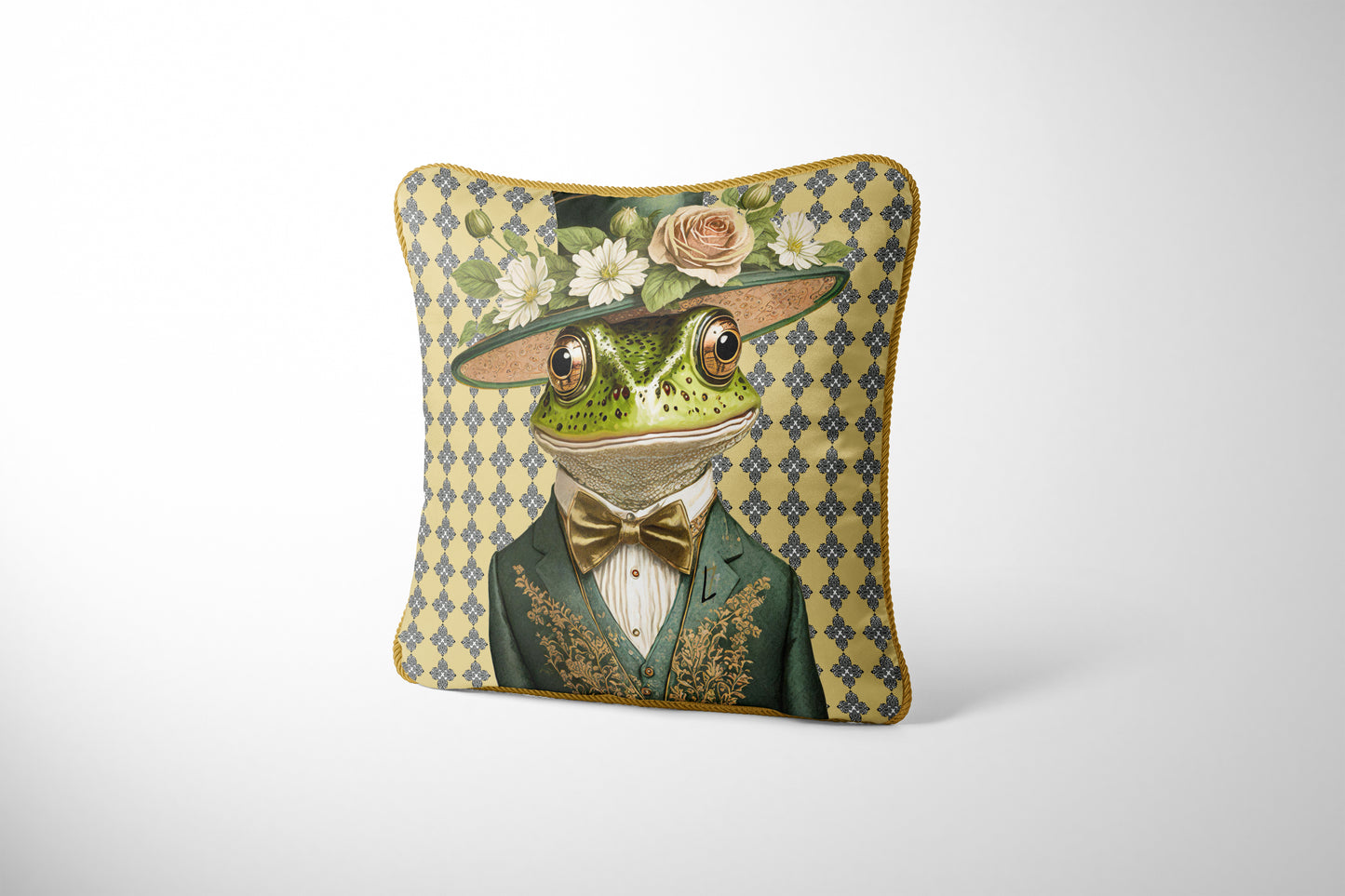 FANCY DANDY FROGS Silk Pillow - Frog #2