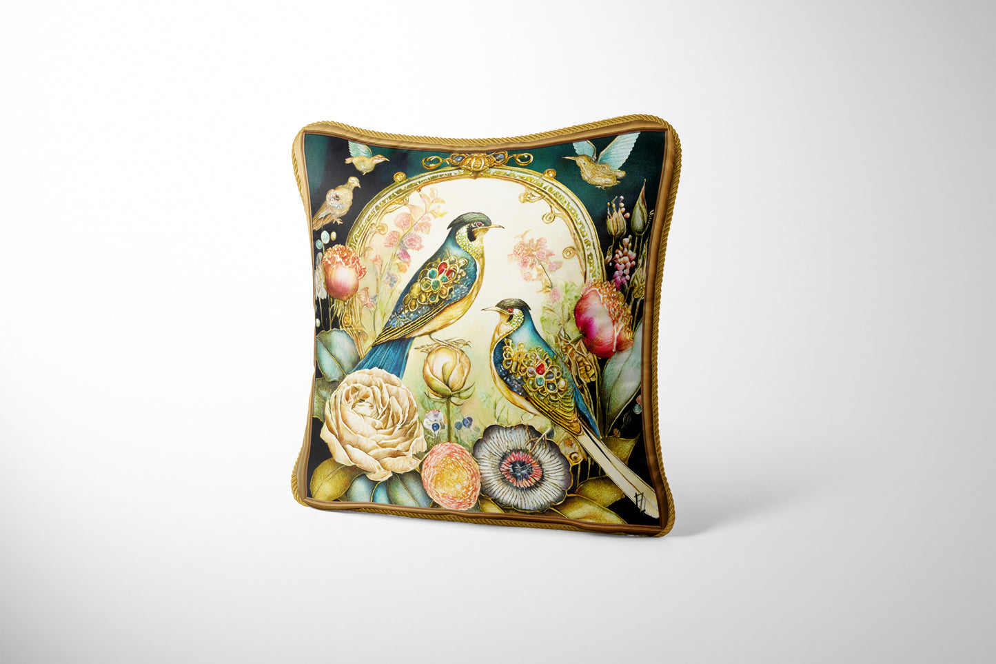 HUSH HUSH GARDEN - "Birds" Silk Pillow