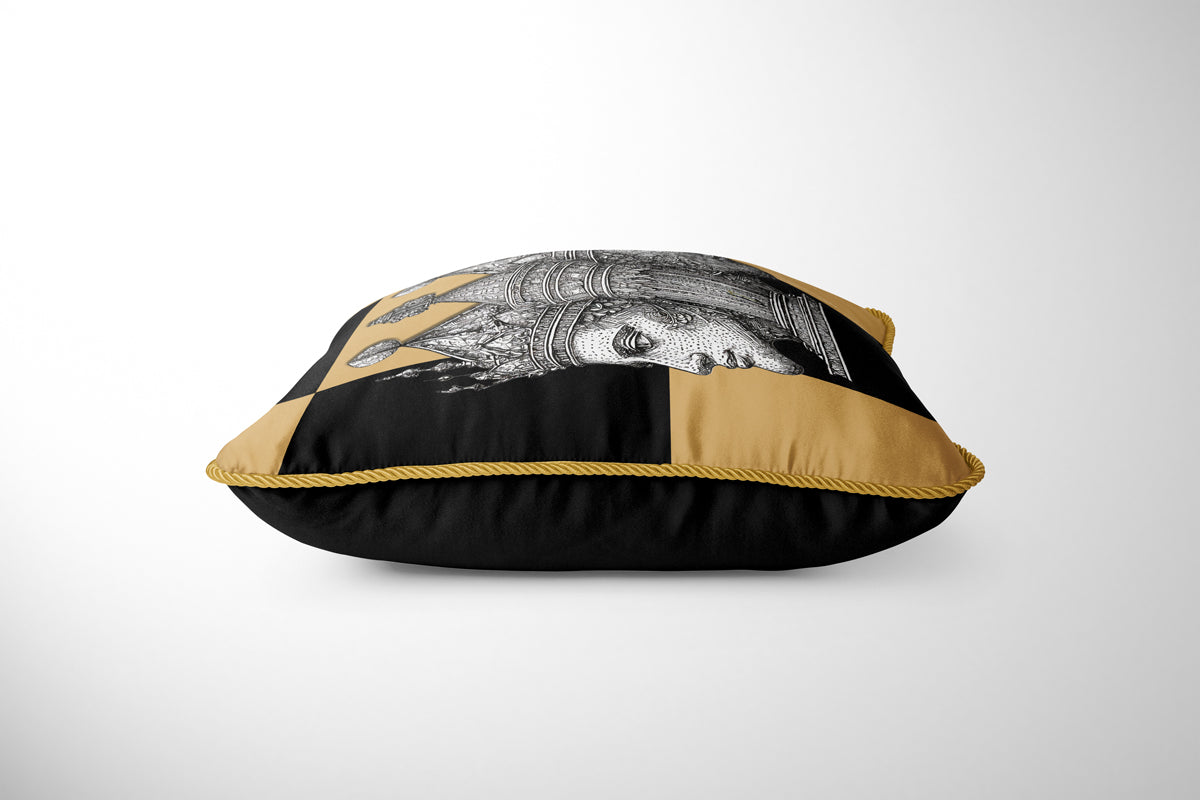 CHECKMATE "The King" Double Sided Silk Pillow