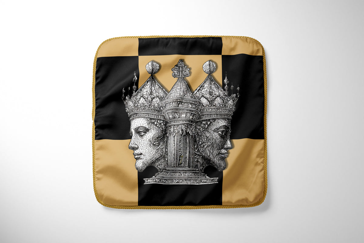 CHECKMATE "The King" Double Sided Silk Pillow