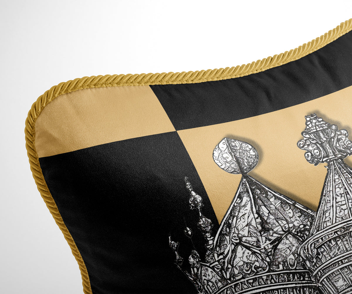 CHECKMATE "The King" Double Sided Silk Pillow