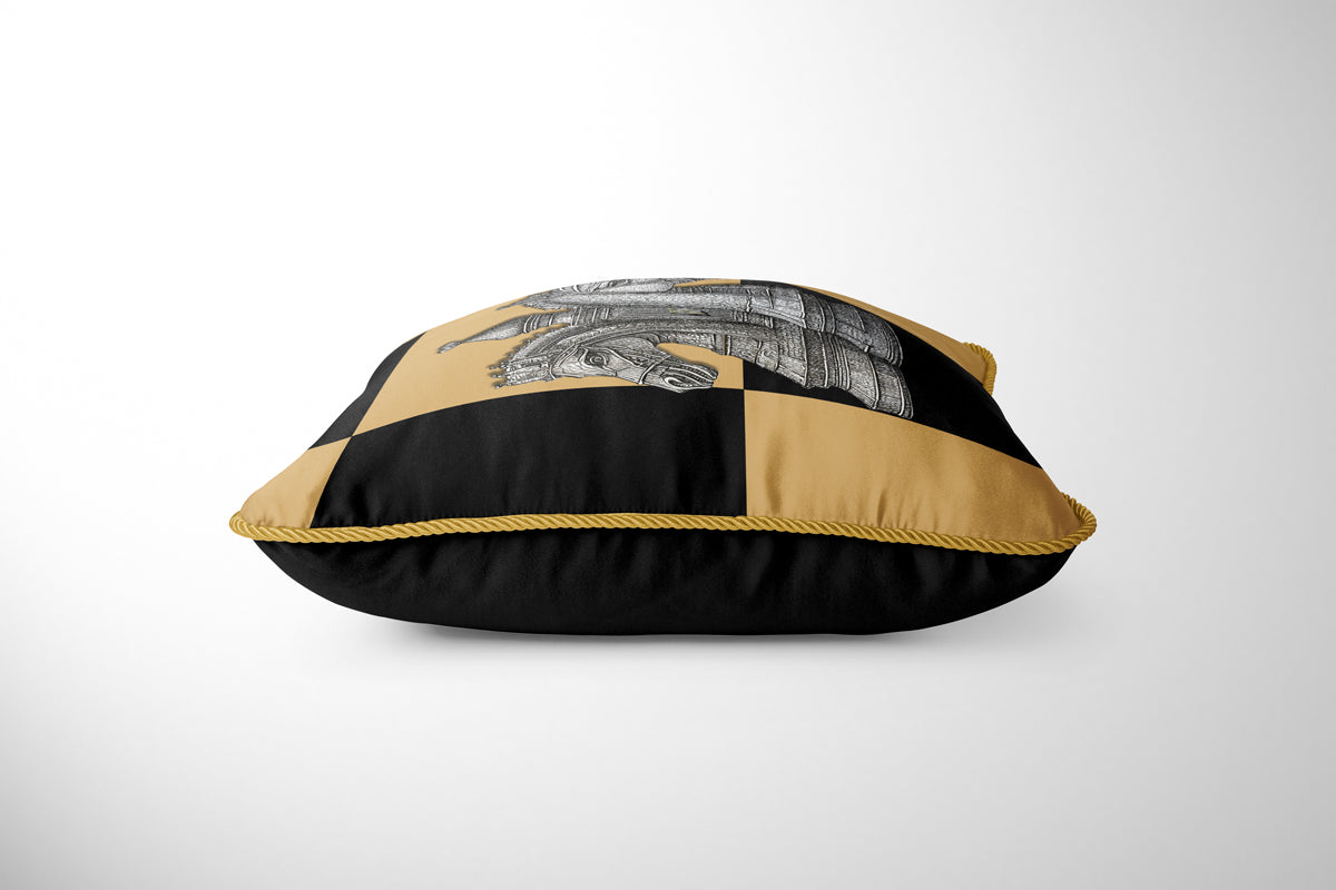 CHECKMATE "The Knight" Double Sided Silk Pillow