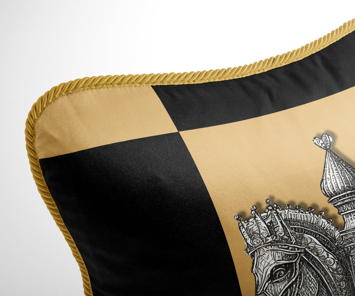 CHECKMATE "The Knight" Double Sided Silk Pillow