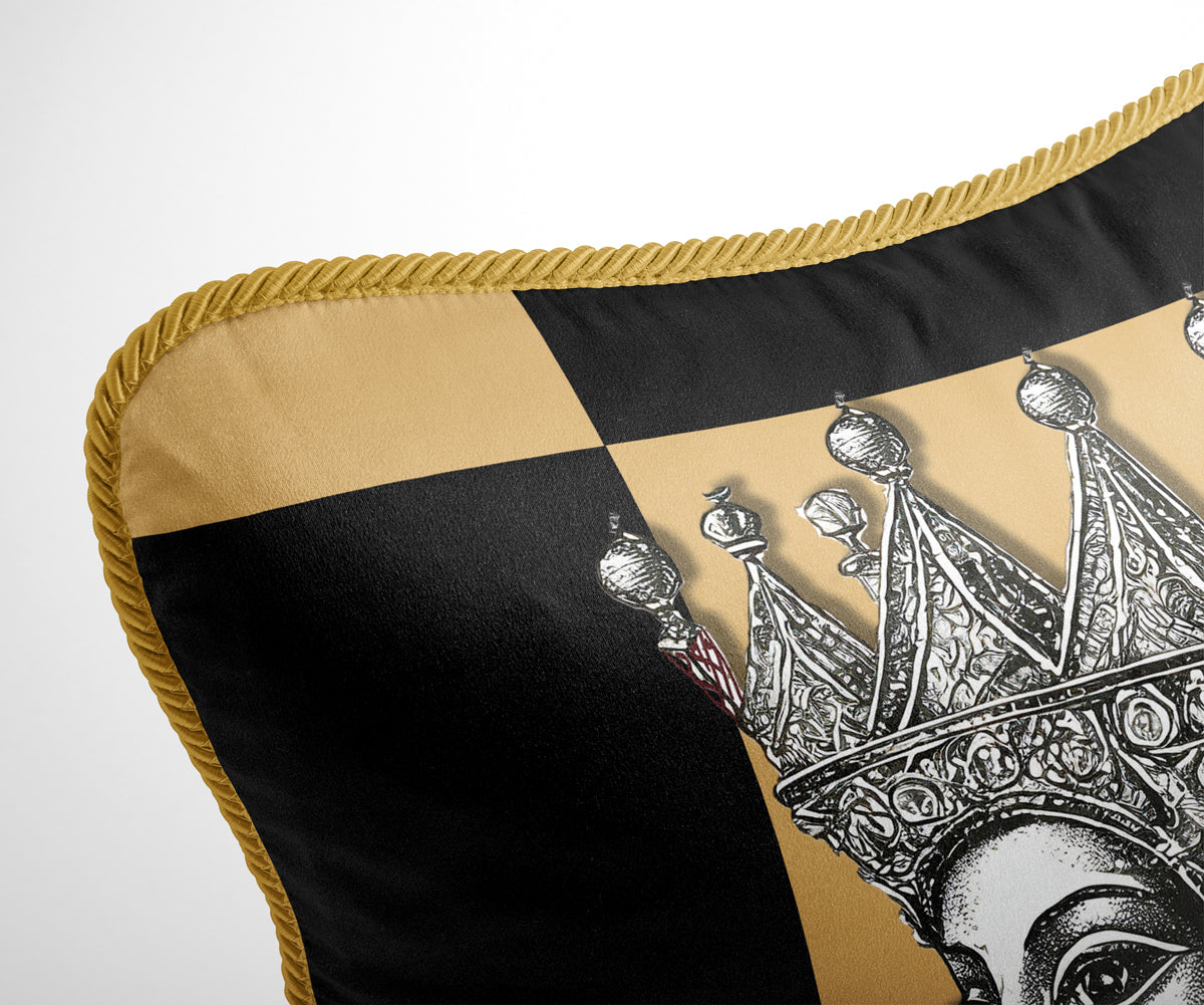 CHECKMATE "The Queen" Double Sided Silk Pillow