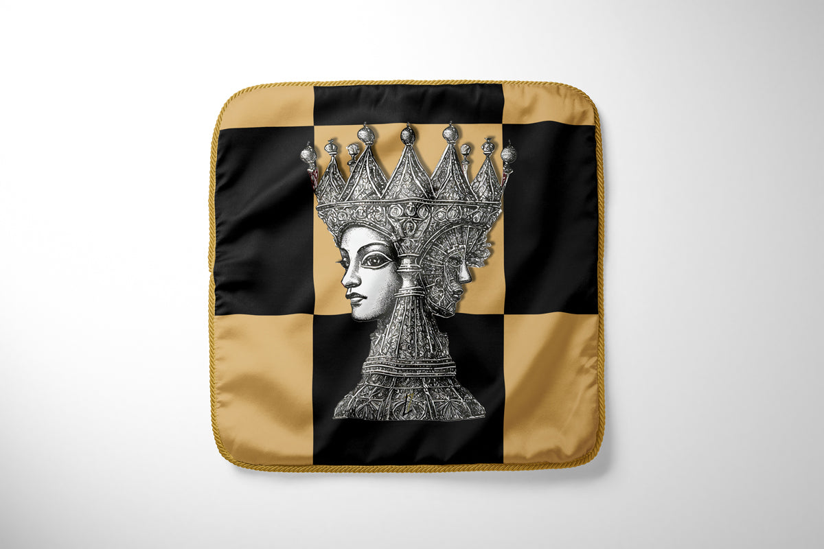 CHECKMATE "The Queen" Double Sided Silk Pillow