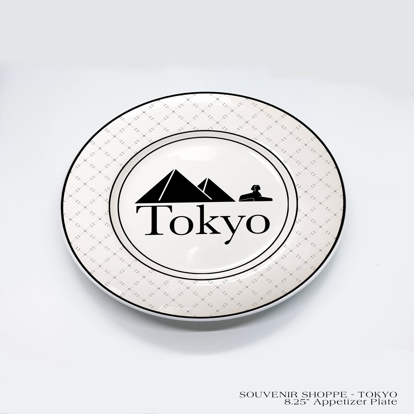 SOUVENIR Fine China Appetizer Plates featuring "Tokyo" with The Pyramids and Sphynx