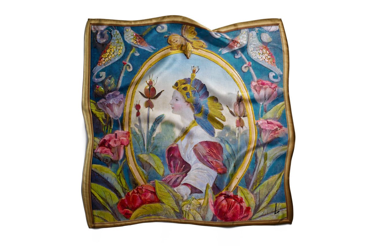 HUSH HUSH GARDEN - "Lady" Silk Scarf