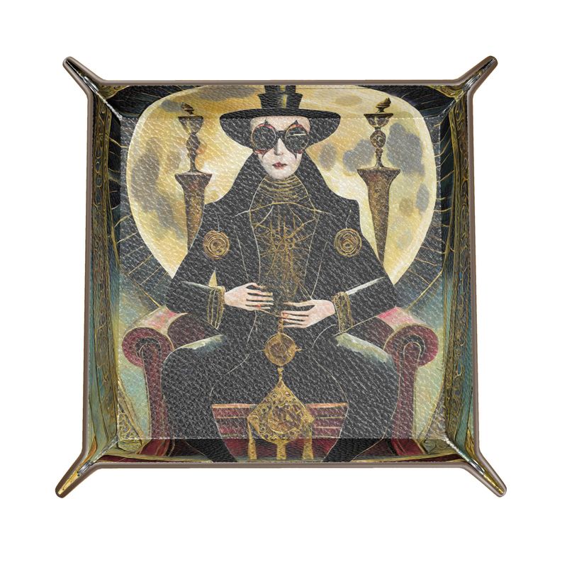 TAROT - "The Moon" Leather Trinket Tray