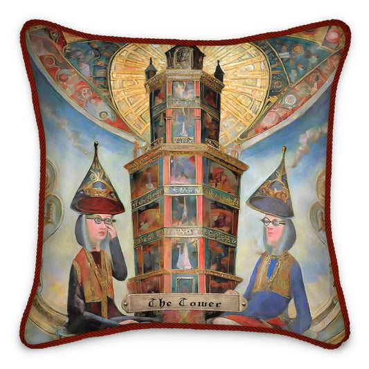TAROT - "The Tower" Silk Pillow