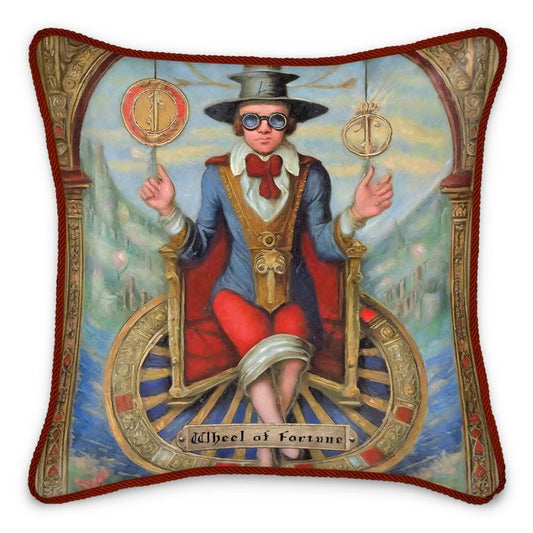 TAROT - "Wheel of Fortune" Silk Pillow